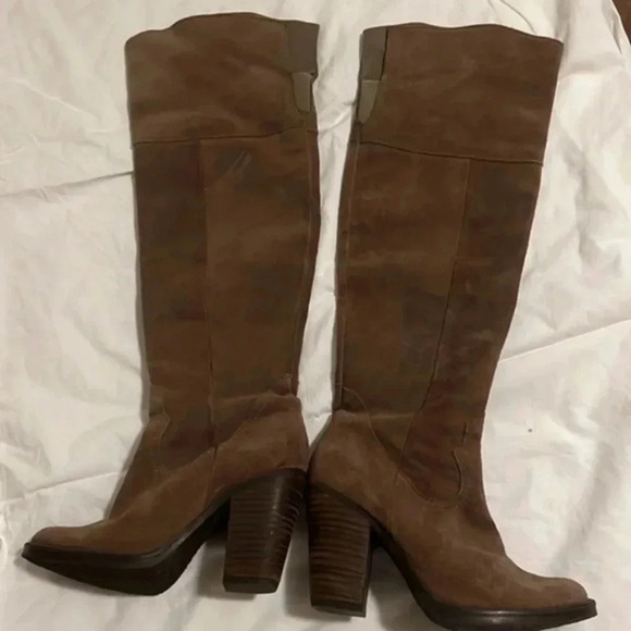 Steve Madden over the knee tan suede leather boots size 6.5 - Picture 1 of 7